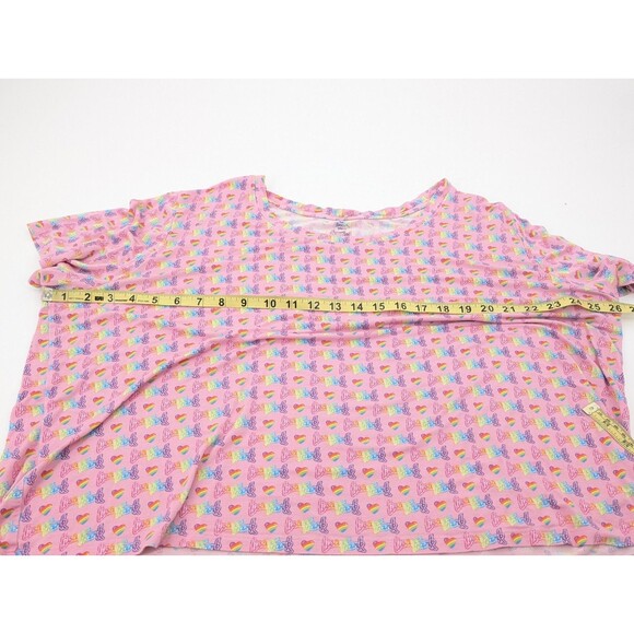 Posh Peanut Lisa Frank Pink Rainbow Pajama Set Short Sleeve Top Pants Size 2XL - Picture 5 of 9